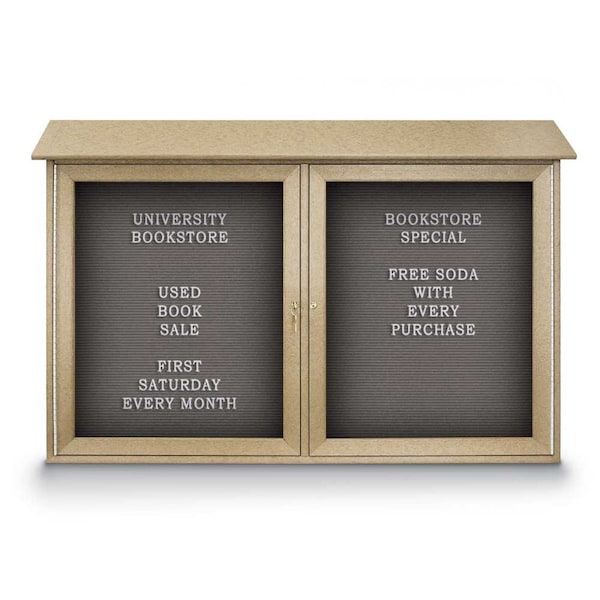 Indoor Enclosed Combo Board, 48"x36", Satin Frame/Green & Black